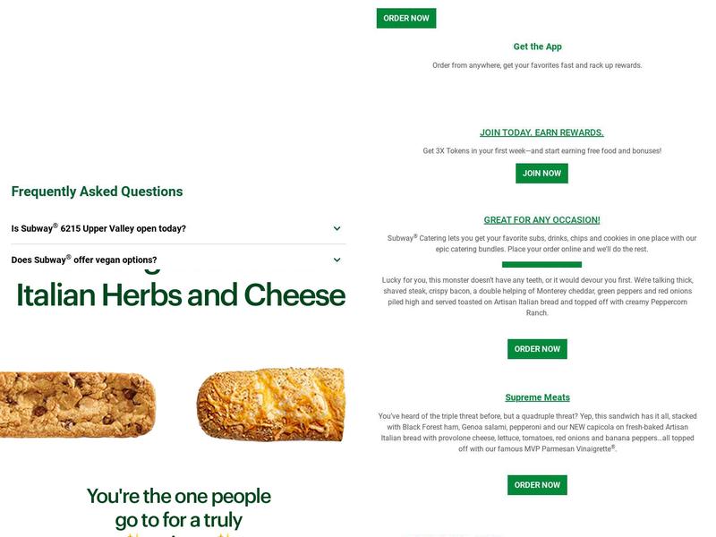Subway Menu
