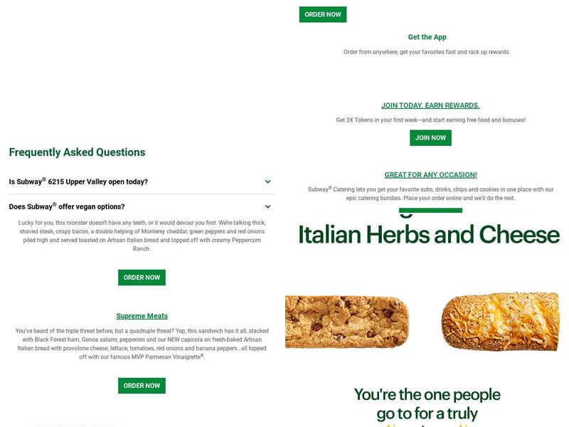 Subway Menu
