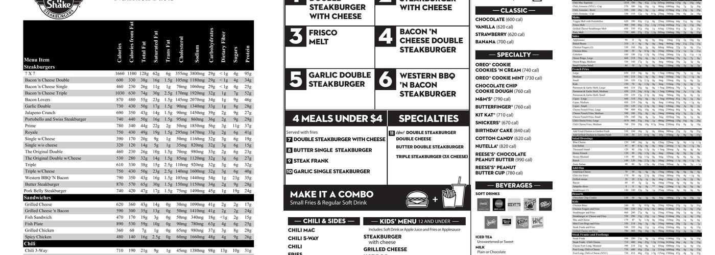 Steak 'n Shake Menu