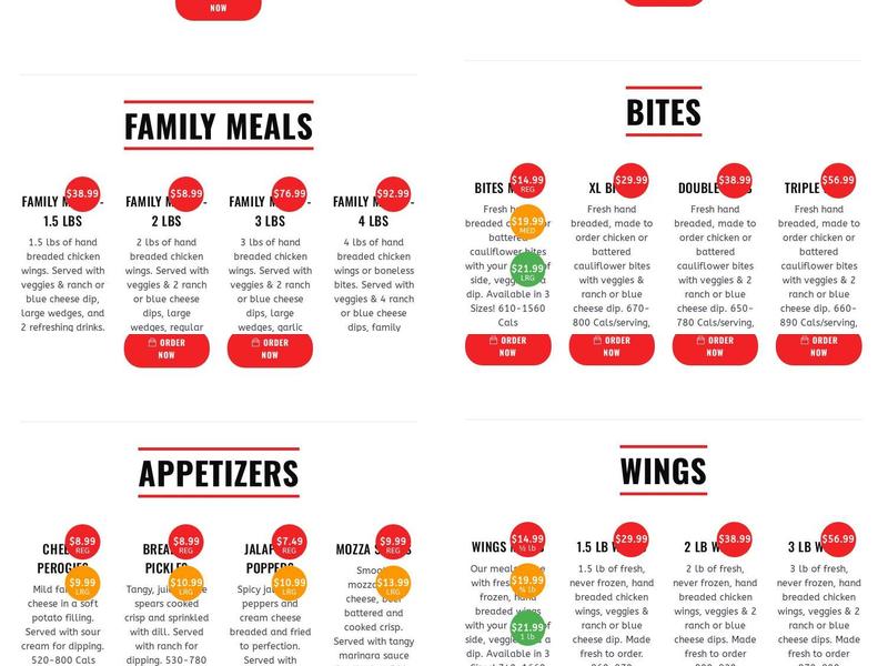 WingsUp! Belleville Menu