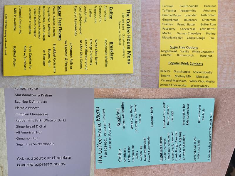 The Coffee House of Hot Springs Menu