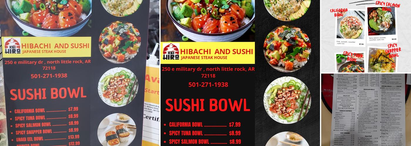 KEIHIRO HIBACHI AND SUSHI Menu