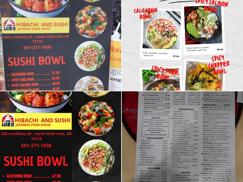 KEIHIRO HIBACHI AND SUSHI Menu