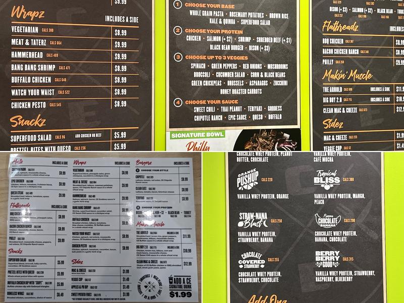 Clean Eatz Menu