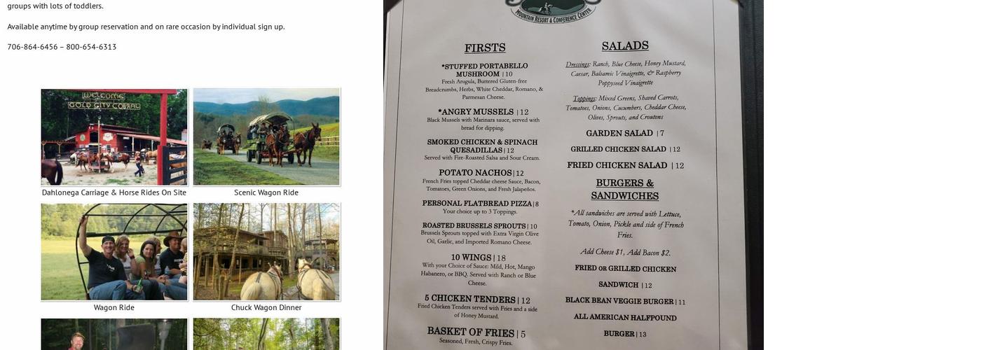 Hideaway Restaurant Menu