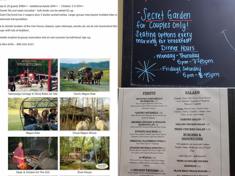 Hideaway Restaurant Menu