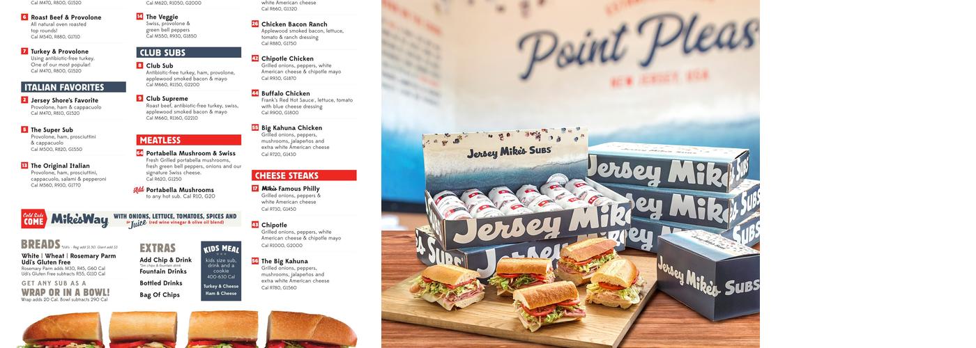 Jersey Mike's Subs Menu