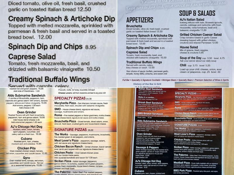 AJ's Lodge and Oven Menu