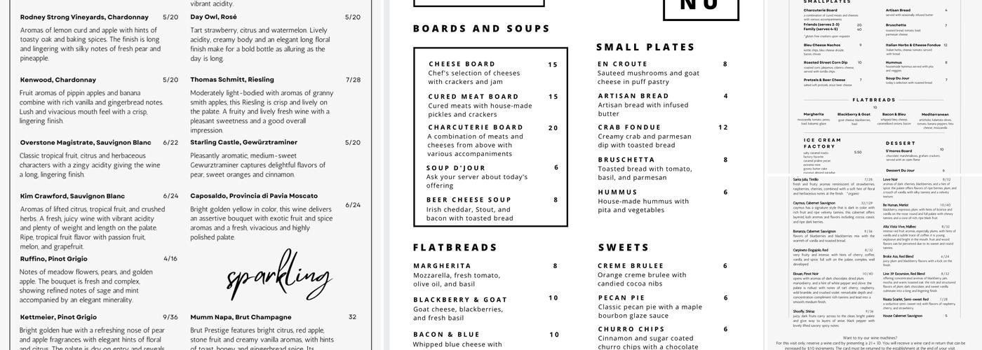 Sip Downtown Menu