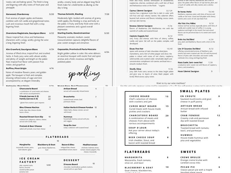 Sip Downtown Menu