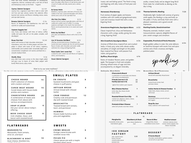 Sip Downtown Menu
