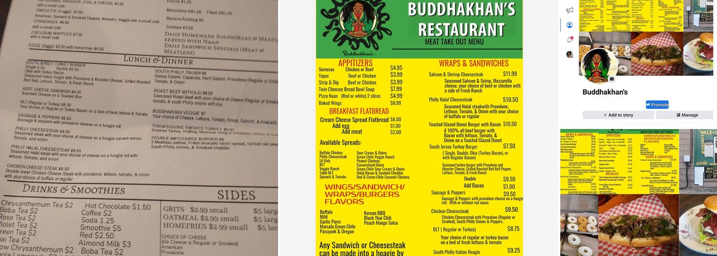 Buddhakhan's Menu