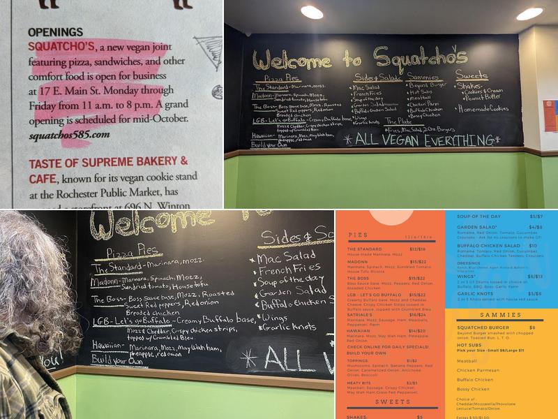 Squatcho's Menu