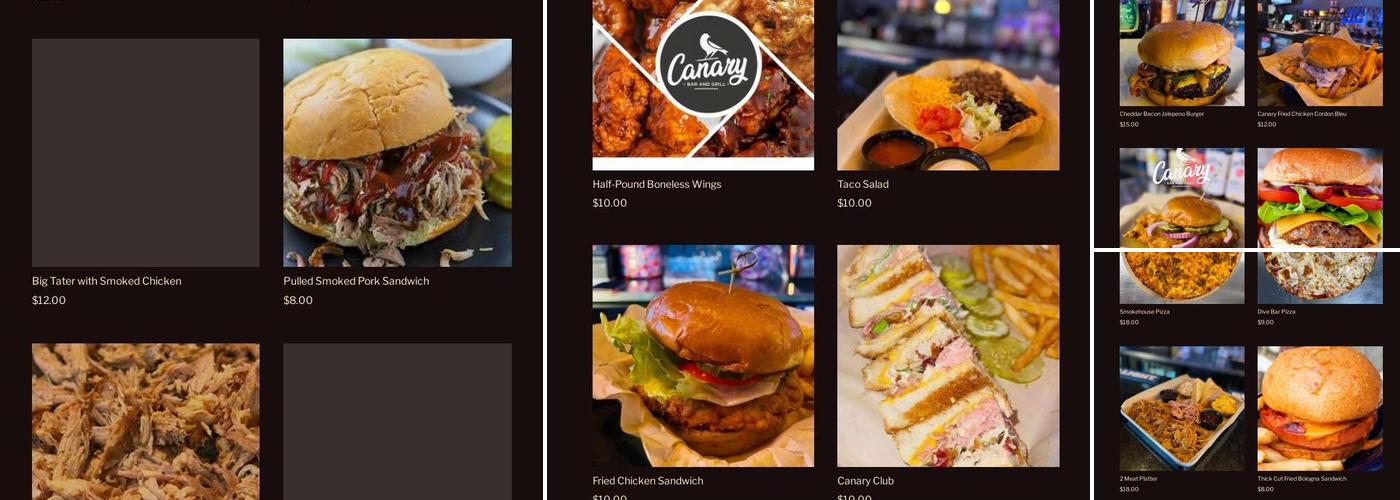 Canary Bar & Grill Menu