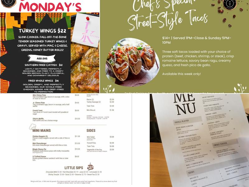 Mix and Mingle Coffee Lounge Menu