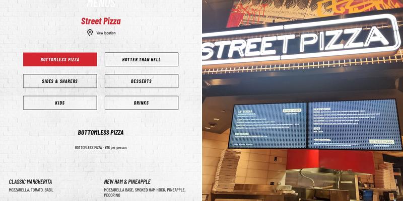 Gordon Ramsay street pizza Menu