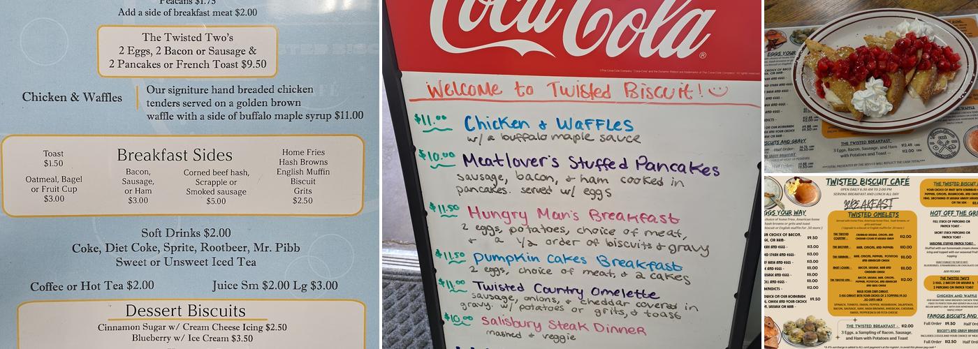 Twisted Biscuit Cafe Menu