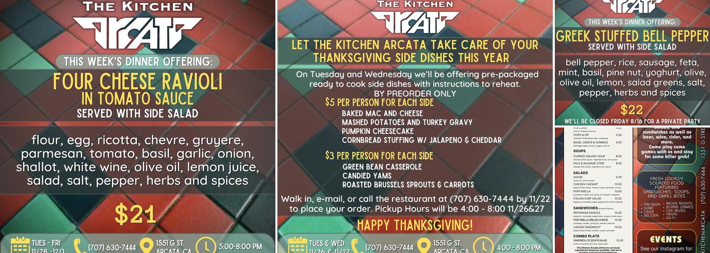 The Kitchen Arcata Menu