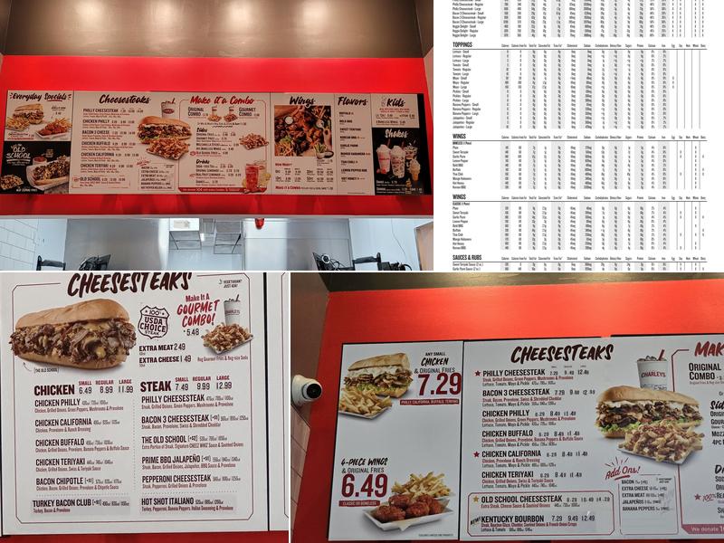 Charleys Cheesesteaks and Wings Menu