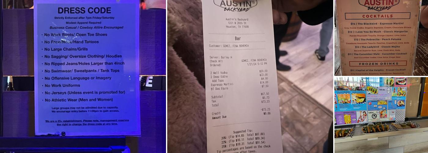 Austin's Backyard Menu