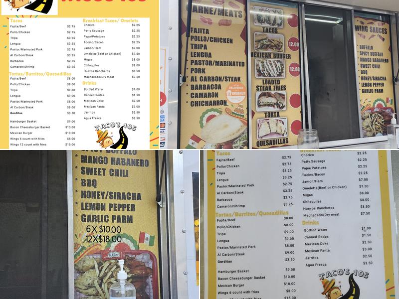 Tacos 105 Menu