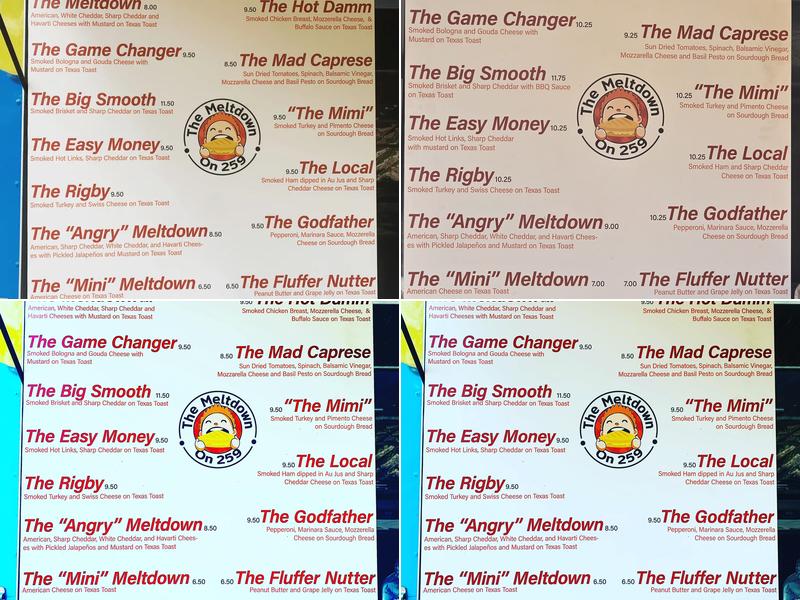 The Meltdown on 259 Menu