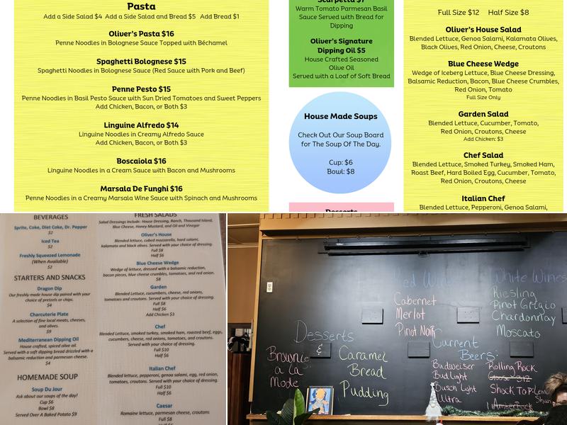 Oliver's Menu