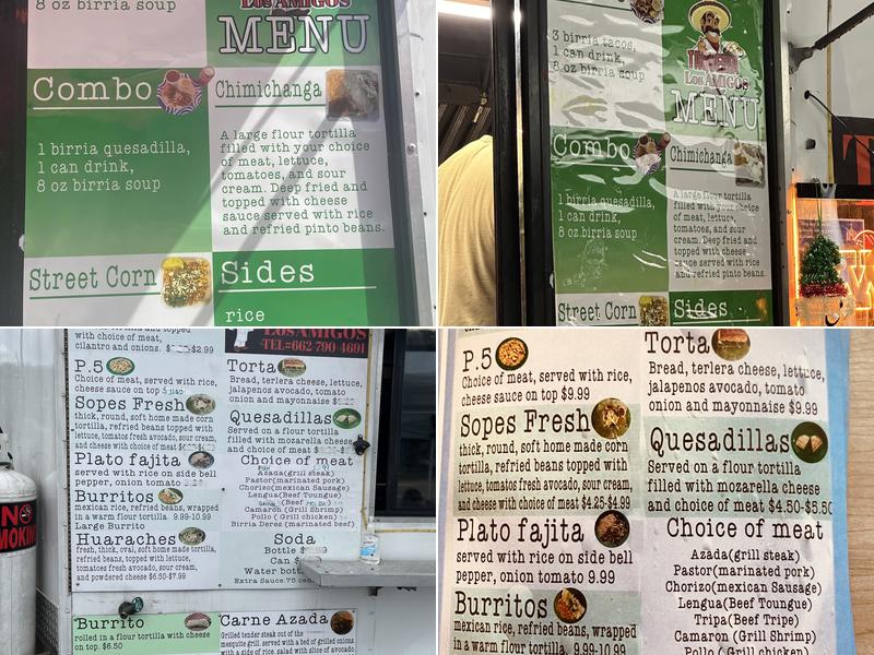 Taqueria los amigos Menu