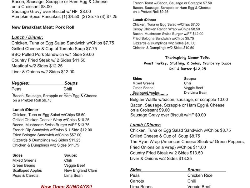 Mike & Mel’s Family Restaurant Menu