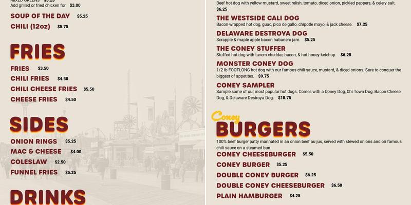 Coney Island Grill Menu