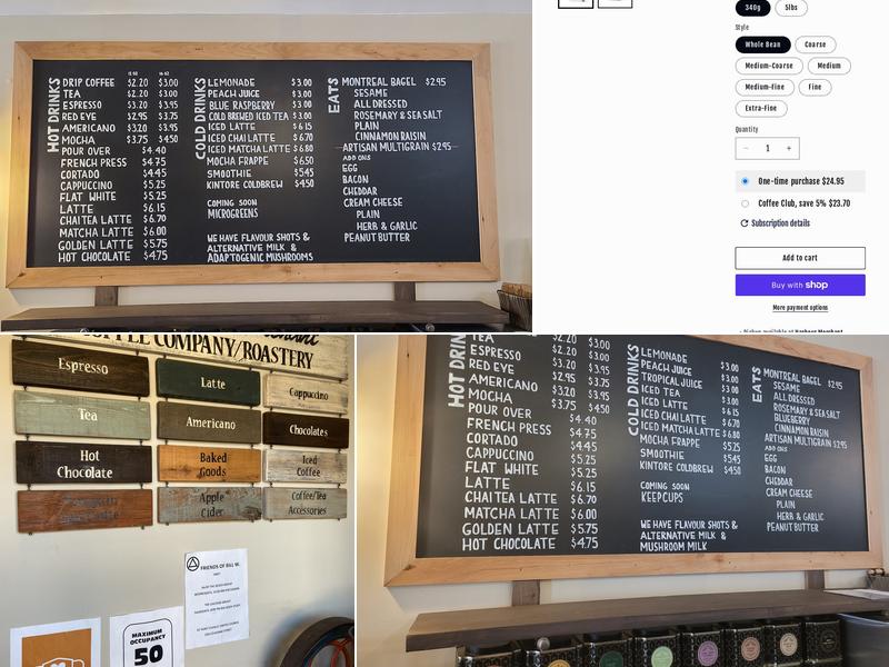 The Harbour Merchant Coffee Company Inc. Menu