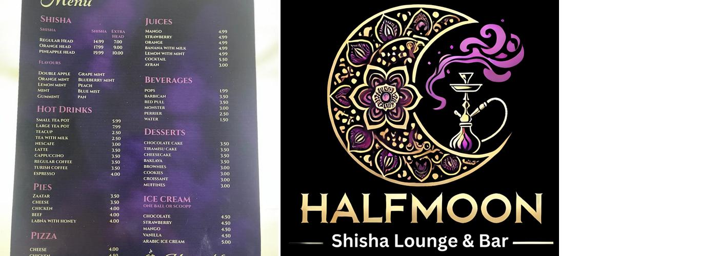 Half moon coffee shop & shisha lounge Menu