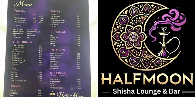 Half moon coffee shop & shisha lounge Menu