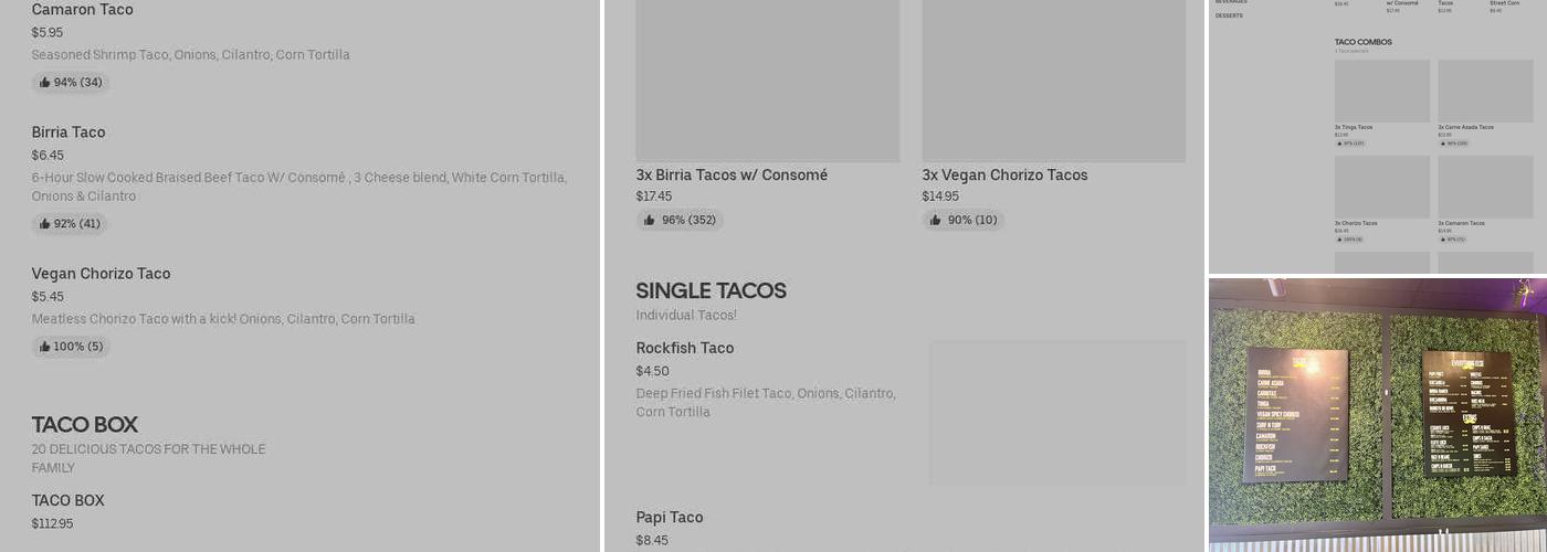 Big Papi's Tacos Menu