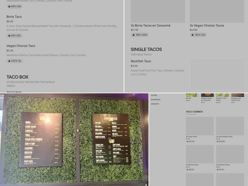 Big Papi's Tacos Menu