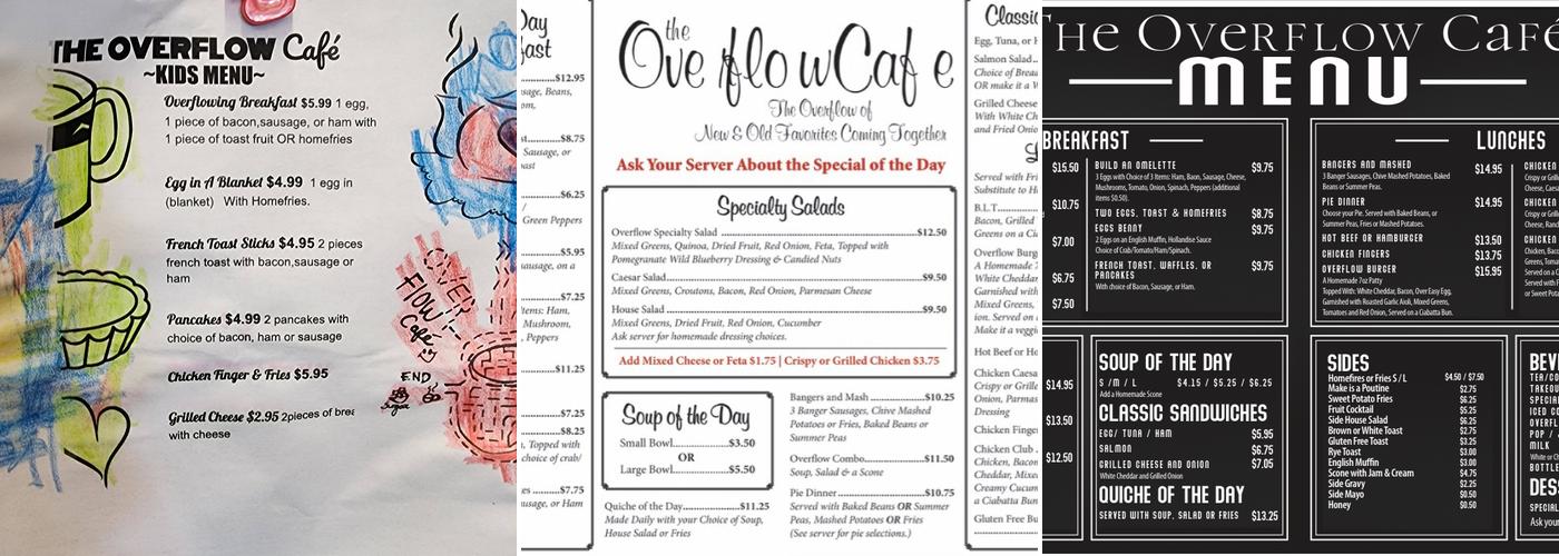 The Overflow Café Menu