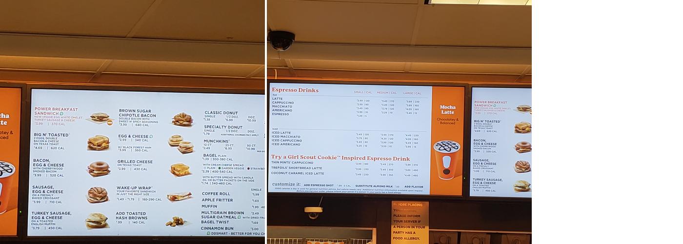 Dunkin' Menu