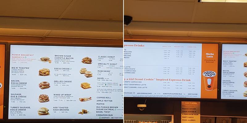 Dunkin' Menu