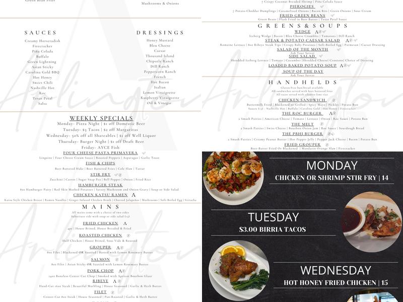 Arlington Public House Menu