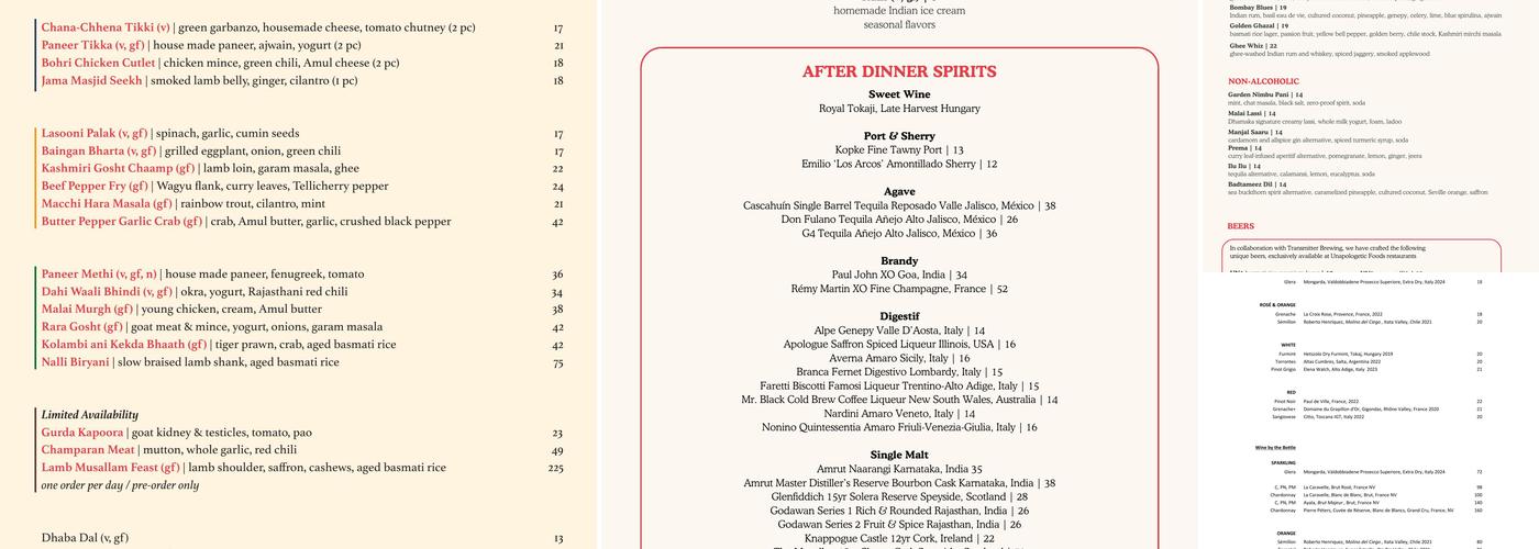 Dhamaka Menu