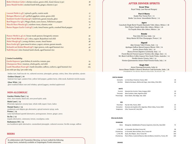 Dhamaka Menu