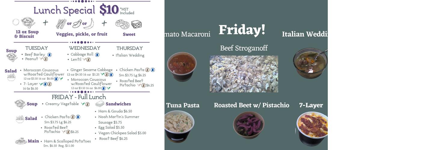 Homestead Soups, Sweets, and Savouries Menu