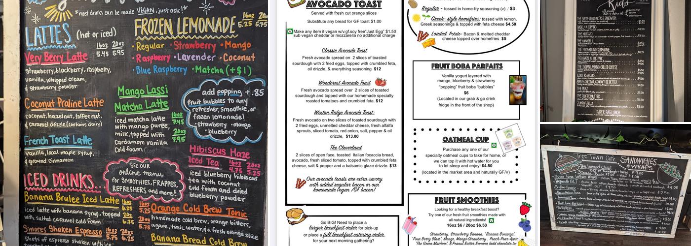Tree Town Cafe Menu