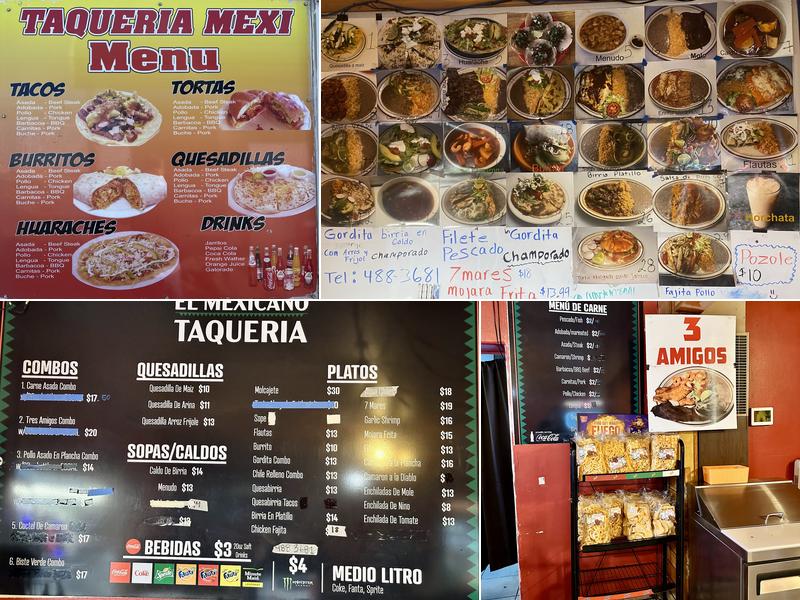 Taqueria El Mexicano Menu