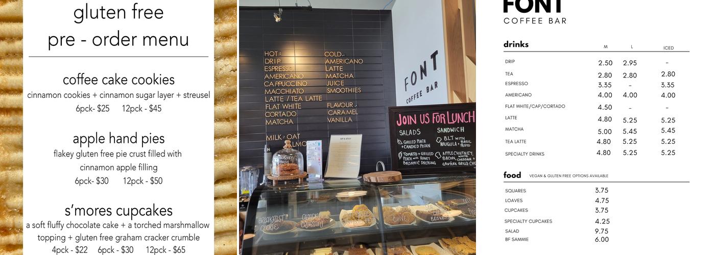Font Coffee Bar Menu