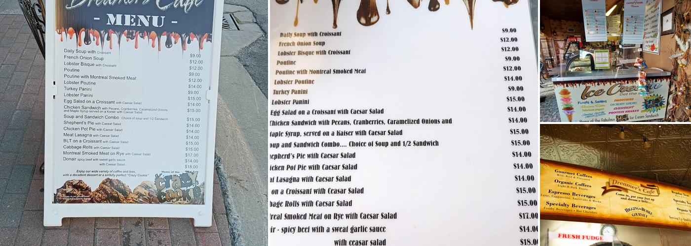 Dreamer's Cafe Menu