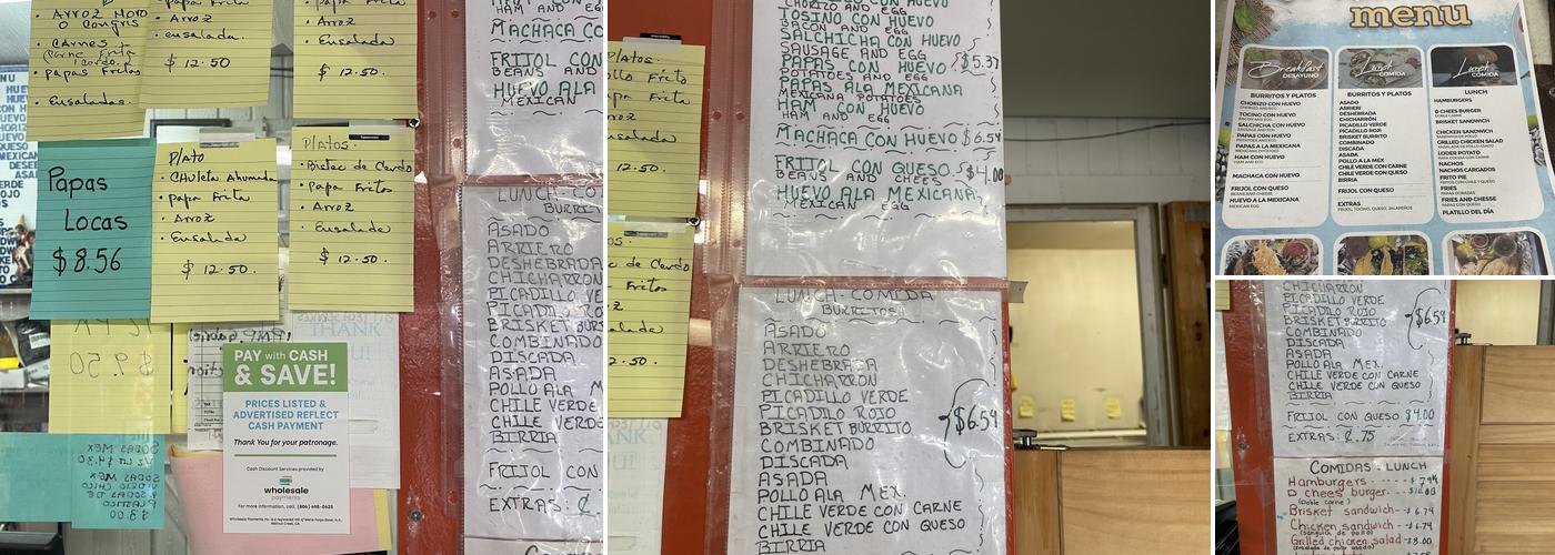 Las Moras Kitchen Menu
