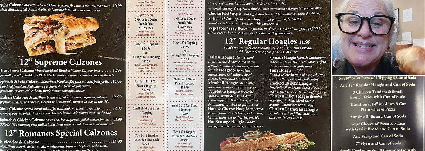 Romano's Pizza Cafe Menu