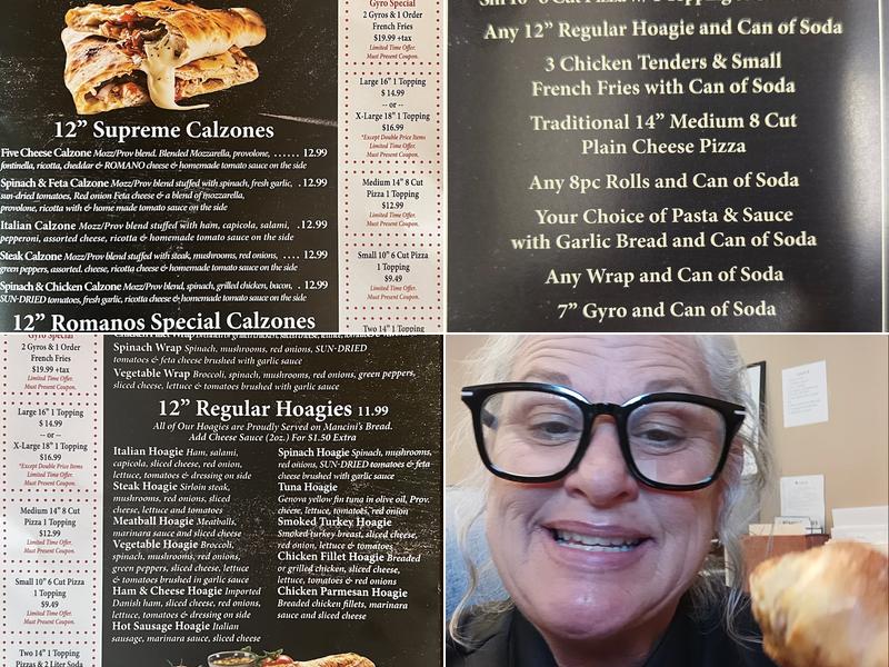 Romano's Pizza Cafe Menu