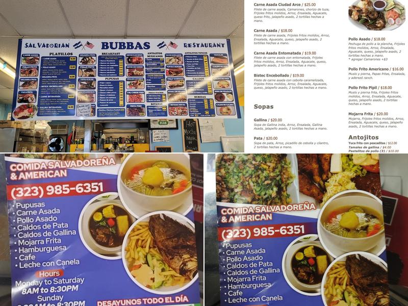 Bubba's Restaurant Menu